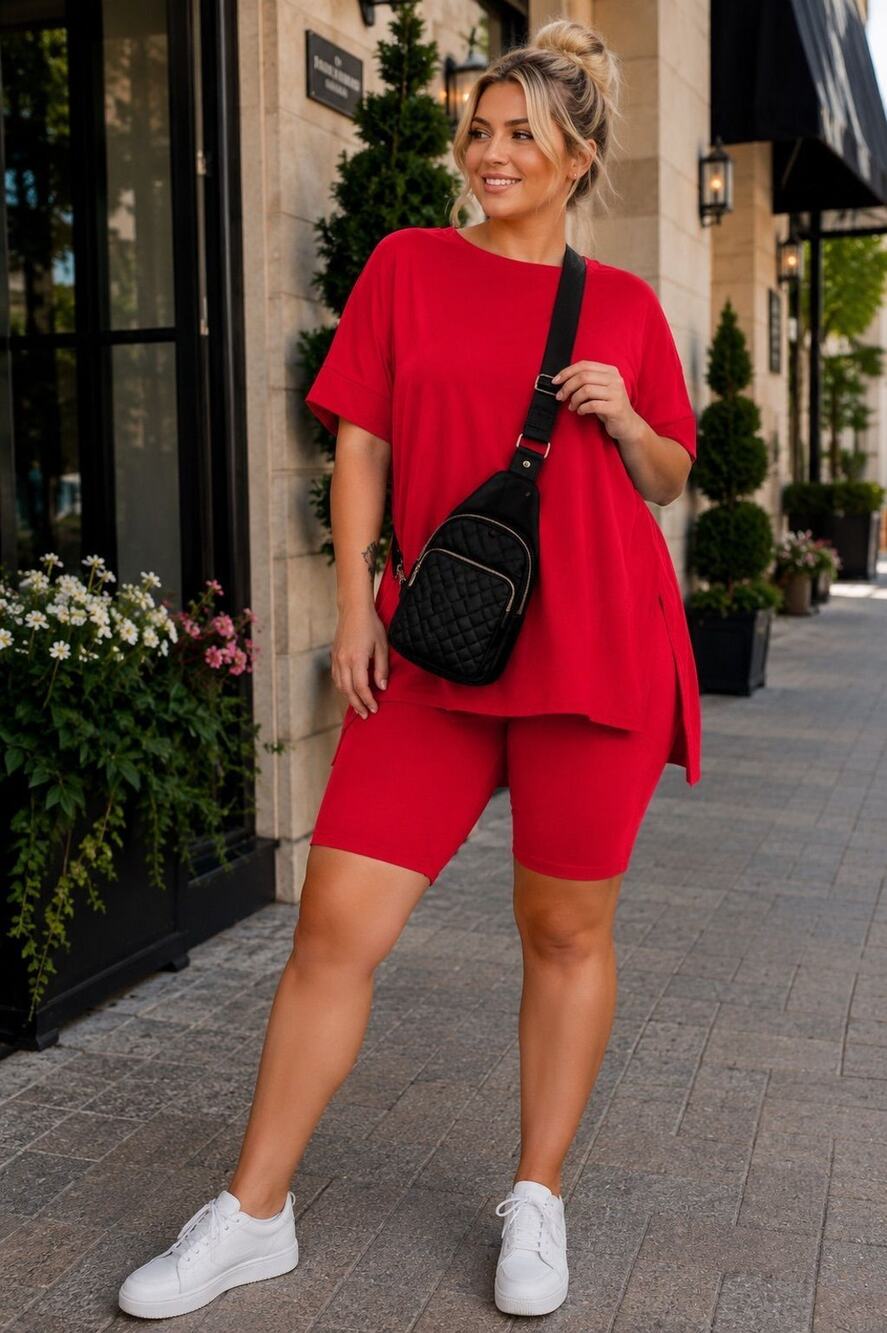 #B14- Zenana Buttery Soft tee/Short Set 2X